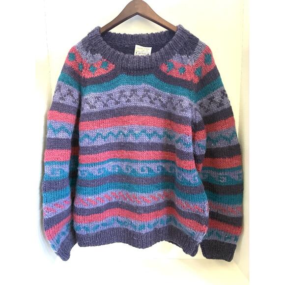 Lost Horizons Fair Isle Wool Sweater – Handmade in Nepal (Women’s M, Vintage) - Picture 1 of 9